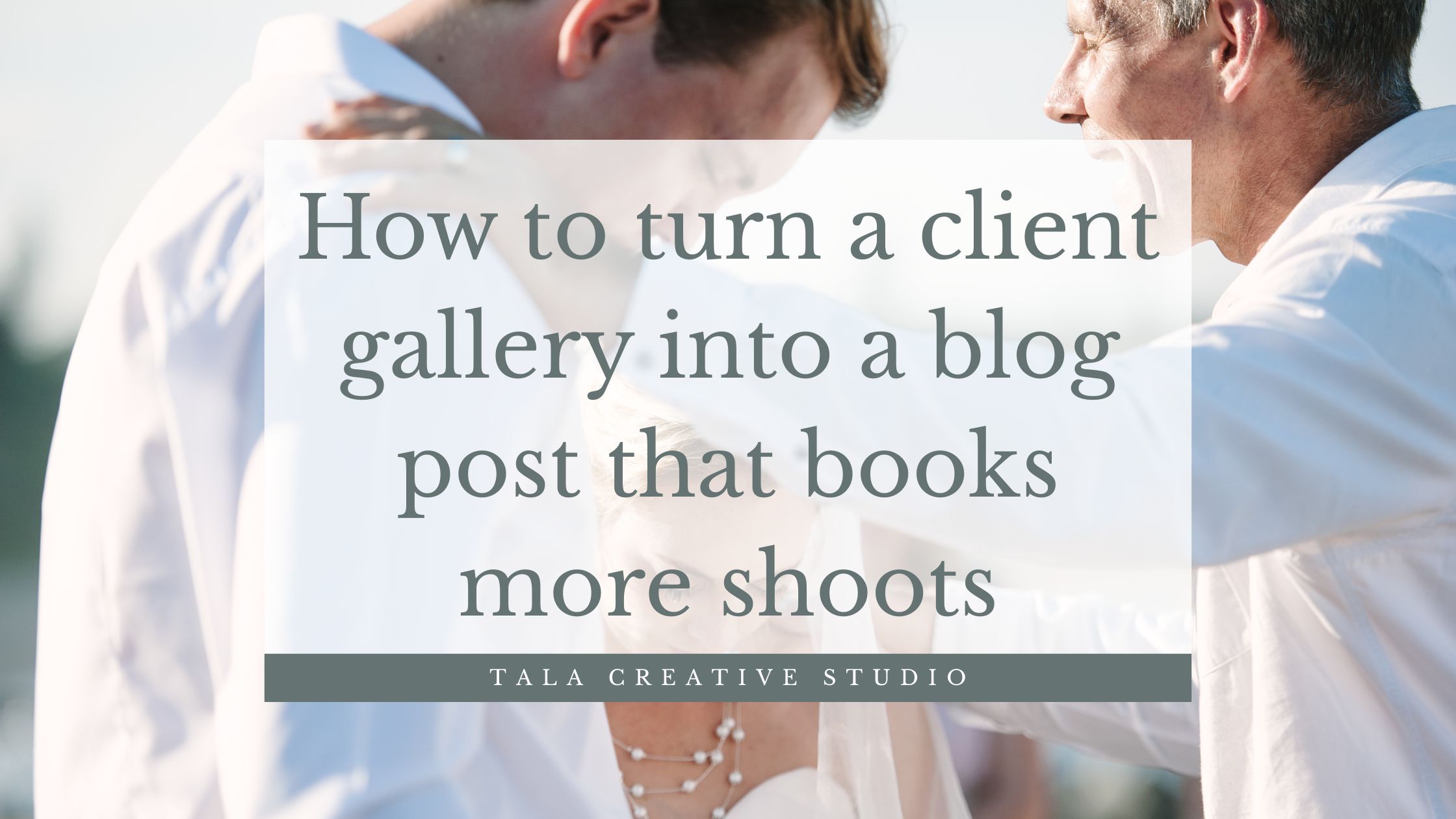 Photographer turning a client gallery into a blog post on laptop